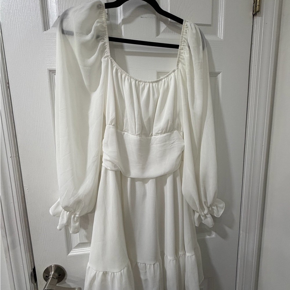 Elegant White Women's Dress